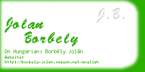 jolan borbely business card